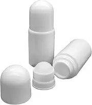Haifly 4 PCS 50ml White Plastic Empty Roller Bottles Refillable Roll On Bottles Cosmetic Container