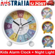 Creative Children Kids Clock Mute Electronic Bedroom Learning Clock +Night Light