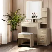 Dressing Table & Stool Set Oak