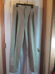 NWT ST. JOHN'S BAY WORRY FREE CHINO PLEATED PANTS size W 34 L 36 British Khaki