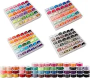 144Colors Prewound Bobbin Thread Plastic Size A SA156 Class 15 Polyester Thread 4Box Each 36Colors for Embroidery and Sewing Machine Use Bobbin with Thread Sewing Threads Assorted Colors