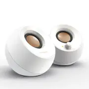 Creative Pebble White Audio input pin plug power USB connection PC speaker New