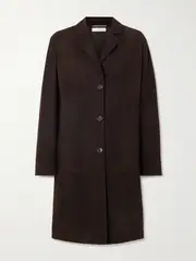 [The Row] The Row - Babilonia Suede Coat - Dark brown - US8 US 8 Brown