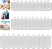 NamcheBarwa Portable Travel Fluid Makeup Packing Bag, Leak Proof Refillable Empty Squeeze Pouch, Transparent Clamshell Packaging Bag Plastic Stand Up Spout Pouch for Toiletry Lotion Shampoo Liquids, Clear, 30Pcs(10x30ml+10x50ml+10x100ml)