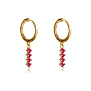 Culturesse Desi Austrian Zircon Sterling Silver Drop Earrings 18k Gold Plating