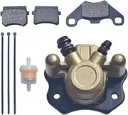 Rear Brake Caliper and Pads For 90cc 110cc 125cc 150cc 200cc 196cc ATV Go Kart Taotao Four Wheeler Coolster Kazuma Sunl Baja RTK200 Go Kart Dune Buggy Taotao Kazuma Chinese Quad Golden
