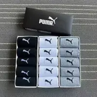 在飛比找蝦皮購物優惠-PUMA中筒襪短筒襪禮盒裝一盒五雙 運動襪子男女同款襪子 中