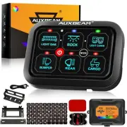 AUXBEAM RA60 DC 12-24V 6 Gang Switch Panel 60A Push Button Switch Lights On-Off (for: Honda)