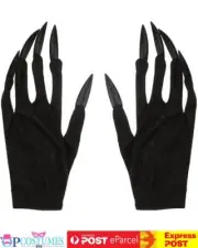 Witch Black Long Nails Gloves Adult Halloween Costume Accessory