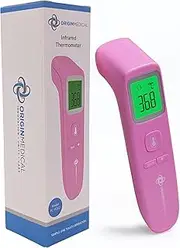 Origin Medical Digital Forehead Thermometer Non-Touch for Children, Baby, Parents Infrared Sensors for Fast Clinically Accurate Readings Less Than 1s, Detects Fever and High Temperature