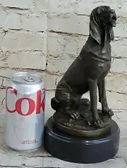 Coon Sleuth Hound Military Dog SAR Bloodhound Bronze Marble Statue Breeder Sale