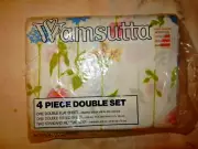 Vintage Wamsutta Wildflower Compose Double/Full 4 Piece Sheet Set Complete NIP