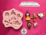 BEAUTY AND THE BEAST BELLE, Silicone Mold Food Cake Decoration soap molds FDA