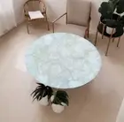 30" White Round Quartz Stone Coffee Table Top Crystal Home & Garden Furniture