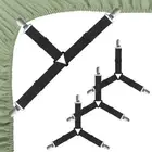 Bed Sheet Straps Fitted for Mattress - Adjustable Elastic Fasteners with Meta...