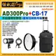 怪機絲 Godox 神牛 AD300Pro+CB-17 後背拉桿兩用箱套組 S65W白色柔光罩 S2保榮卡口轉接支架