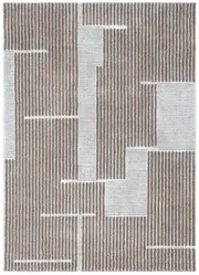 Indulgence Geo Lines In Beige Grey Rug