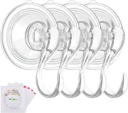 Wreath Hanger, Large Clear Reusable Heavy Duty Wreath Hanger Suction Cup with Wipes 4pcs hook Transparent sticky hook