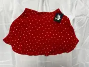 Art Class - Girls' Red & White Polka Dots Sheer Chiffon & Lined Skirt (Size: S)