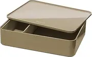 [HAN] Allison Smart Organiser Drawer Box with Inner Tray and Lid/Serving Tray, Stackable, for Office, Desk, Bathroom, Kitchen, Furniture Friendly Rubber Feet, 1110-43, Light Brown