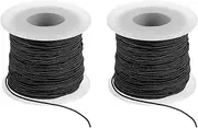 uxcell Elastic String for Bracelet 164 Ft/50 Meter Length 0.8 mm Dia, 2 Roll Sturdy Stretchy String Cord for Jewelry Making Necklace Beading Craft DIY, Black
