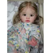 26" Reborn Baby Doll Cloth Body Toddler Girl Rooted Long Hair Handmade Gift