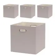 Cube Storage Bins 13×13 Linen Foldable Box with Handles, Collapsible Organiza...