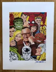 John Romita Sr SIGNED AUTOGRAPHED 18x24 Stan Lee Marvel Heroes Print MNT PSA/DNA