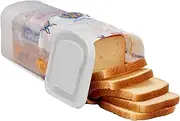 NDBOX Bread Container | Plastic Bread Box | Loaf Bread Storage | Sandwich Dispenser | Sliced Bread Saver Keeper (White Lid 1pc)