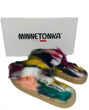 Minnetonka Lolo Navy Unicorn Lounge Slip On Slippers 592403 Womens Size 7M