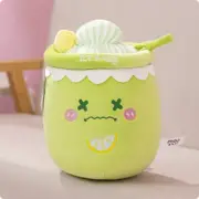 43cm Cute Fruit Drink Tea Plush Toys Cartoon Bottle Bubble Milk Tea Cup Lemon