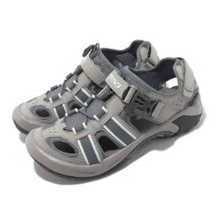 【TEVA】涼鞋 Omnium W 戶外 灰 藍 護趾 水陸機能 可調整 排水 耐磨抓地大底 女鞋(6154SLA)