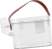 INOOMP Portable Small Animal Carrier Cage with Water Bottle Clear Plastic Travel Pet Cage for Hamsters Chinchillas and Mice Design for Easy Cleaning and Travel