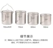 Titanium Folding Handle Coffee Water Cup Mug Monolayer 300/350/450/550/650/750ML