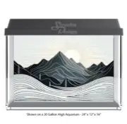 Minimalist Mountain Blue Polyester Fish Tank Glass Backdrop Aquarium Background