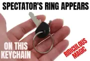 Ring To Keychain Magic Trick Appear Vanish Magician Street Illusion "Flite" T1