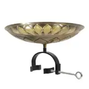 ACHLA African Daisy Birdbath Over Rail Bracket, Antique/Patina - BB-09-OR2