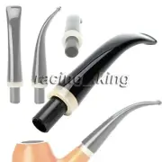 Black Bent-Taper Ebonite Mouthpieces Pipe Stems Fit 9mm Filter Tobacco Pipe Stem