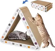 CATISM Cat Scrather Cat Scratching Board - Foldable - Triangle, 6 Usable Sides Cat Scratchers for Indoor Cats, Durable Recyclable Cat Scratcher Cardboard Vertical(Pack of 3)