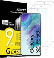 [NEW'C] [3 Pack] Designed for Samsung Galaxy S21 FE 5G Screen Protector Tempered Glass, Case Friendly Ultra Resistant