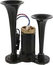 CHICAMPERA Electric Air Speaker Electric Train Horn Air Horn Tubes Boat Air Horn Air Horn for Boat Train Horn for Semi Truck Wireless Charging Horn Air Horn for Truck Airhorn Zinc Alloy Black