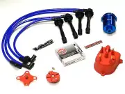 DISTRIBUTOR CAP ROTOR SPARK PLUG WIRE FUEL FILTER 1995 HONDA CIVIC D15 EG BLUE (for: Honda)