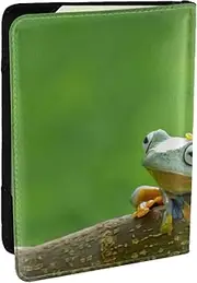 [JEJEA] Cute Frogs Print Travel Organizer Credit Cards Case Passport BookPassport Holder Cover Wallet forTraveling,, Black, One Size