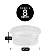 8 oz Heavy Duty Soup Food Storage microwave dishwasher safe Reusable Container