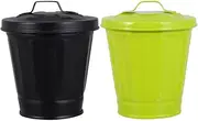 iplusmile 2pcs Garbage Can Glass Spray Bottle Office Trash Cans Bin with Lid Trash Containers Household Trash Can Desktop Trash Cans Garbage Bin Galvanized Iron Flower Vessel Cute