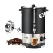 100 Cup Commercial Coffee Urn,Stainless Steel &Thermal Sleeve, 15L Large Coff...