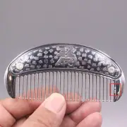 Genuine 999 Fine Silver Comb Jewelry Chinese Comb With 百福 Good Luck Pattern