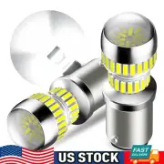 2X 54-SMD LED BAY15D 1157 P21/5W CANBUS BRAKE STOP TAIL LIGHTS LAMP SUPER WHITE (for: Honda Civic)