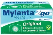 Mylanta 2GO Original Antacid 100 Chewable Tablets