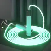 Glowing Jump Ropes Skipping Rope Indoors Outdoors Cool Led Light Rope Adjustablegreen